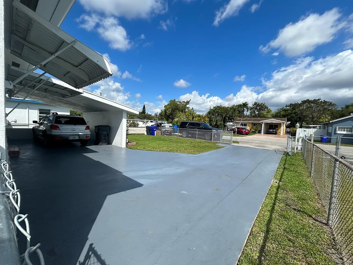 clean driveway after pressure washing