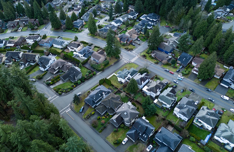 Aerial View of Residential Neighborhood