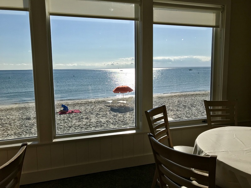 Ocean view through beautiful windows