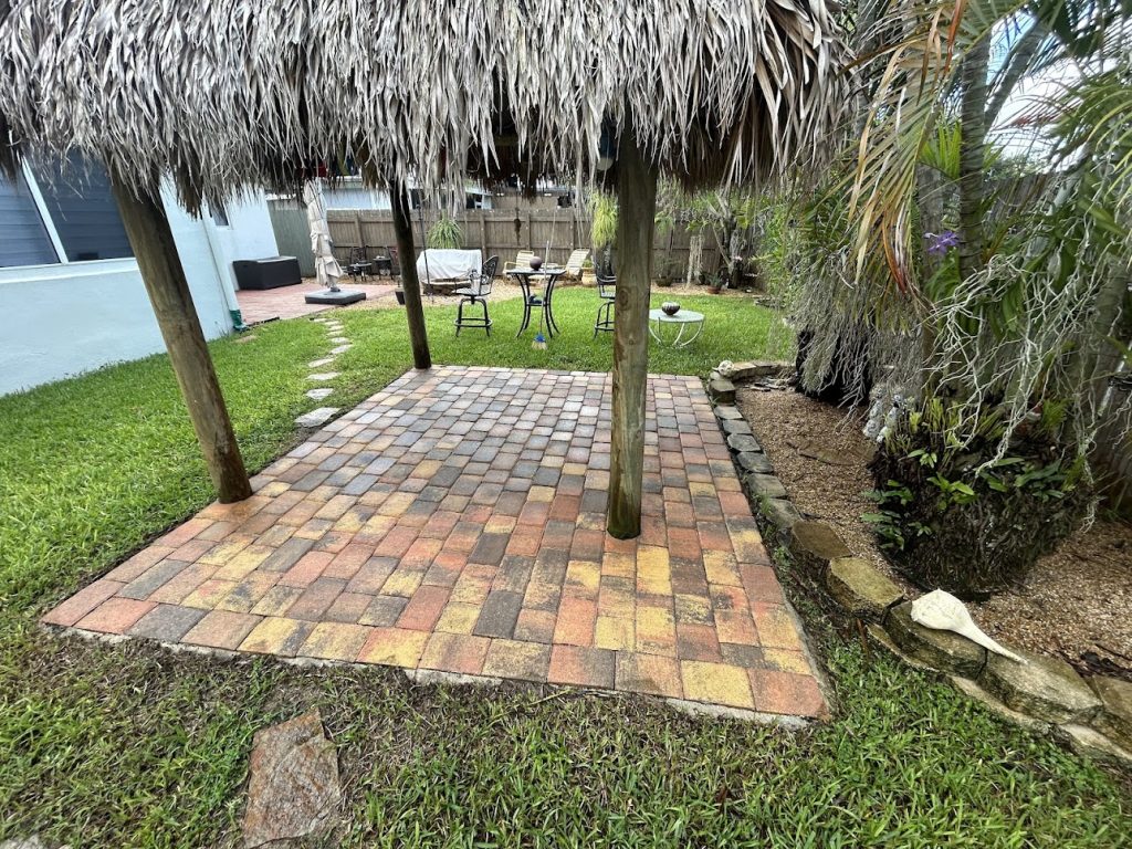 paver sealing in middle of backyard